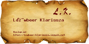 Löwbeer Klarissza névjegykártya